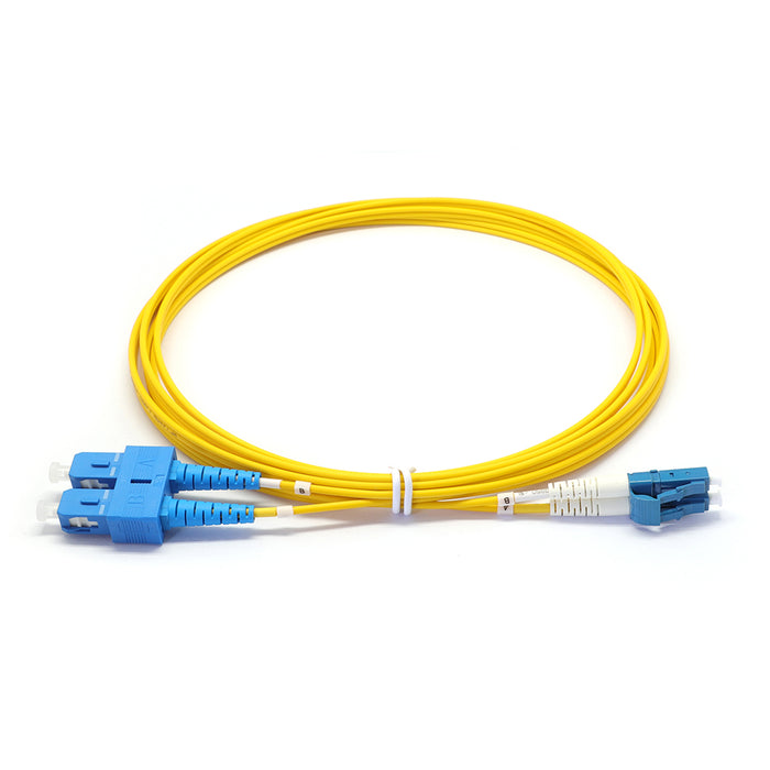 SC UPC to LC UPC Duplex Singlemode G657A1 3.0*6.0mm Zip-cord Fiber Optic Patch Cable OFNR