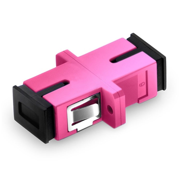 Simplex Multimode Fiber Optic Adapter with Flange, OM4