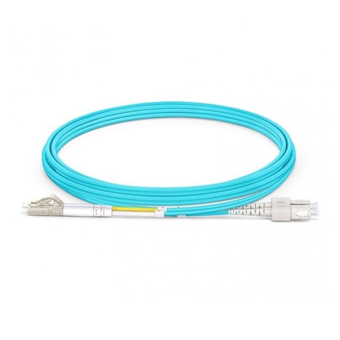 SC UPC to LC UPC Duplex Multimode OM3 3.0*6.0mm Zip-cord Fiber Optic Patch Cable LSZH AQ