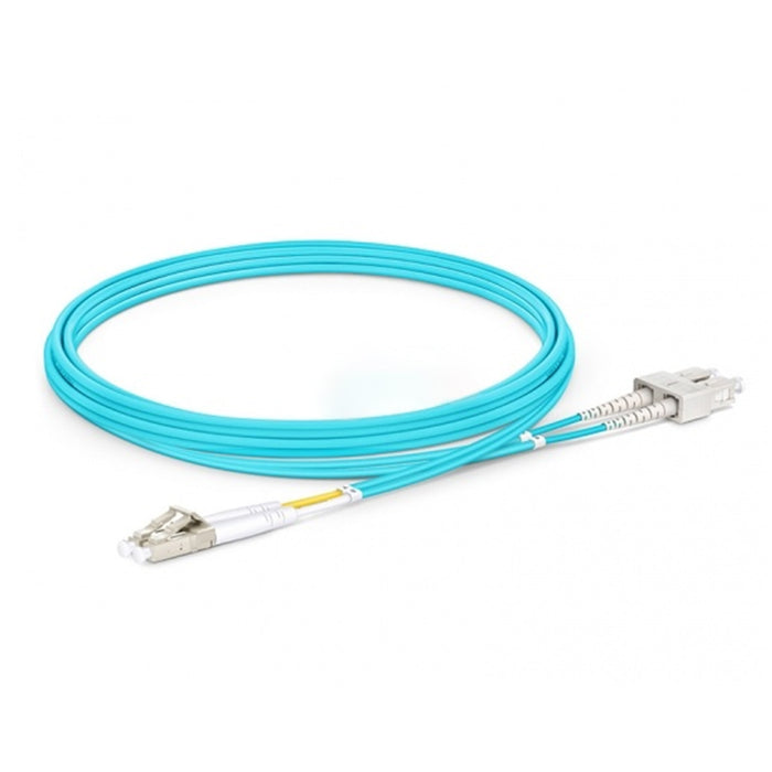 SC UPC to LC UPC Duplex Multimode OM3 3.0*6.0mm Zip-cord Fiber Optic Patch Cable LSZH AQ