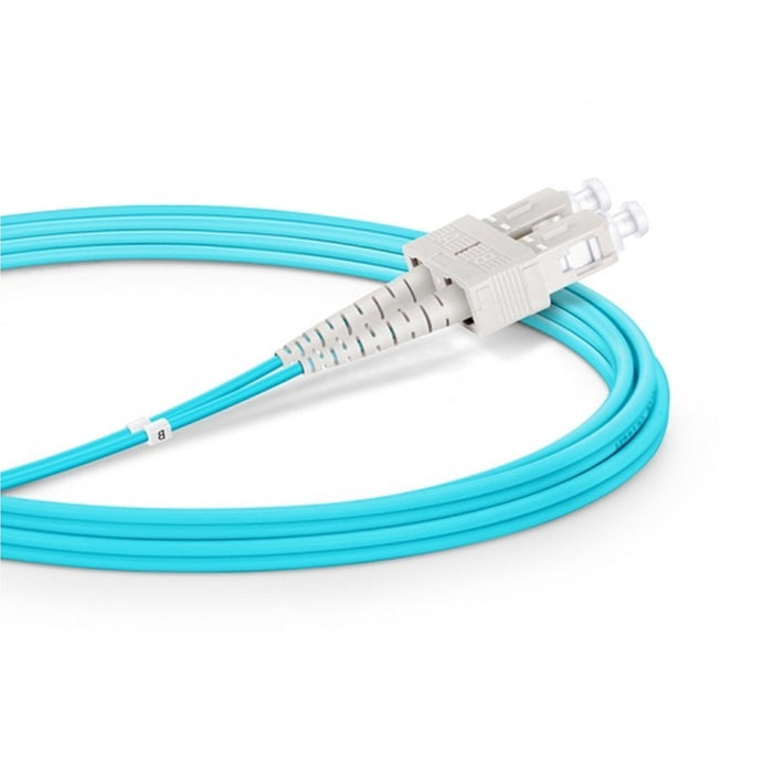 SC UPC to LC UPC Duplex Multimode OM3 3.0*6.0mm Zip-cord Fiber Optic Patch Cable LSZH AQ