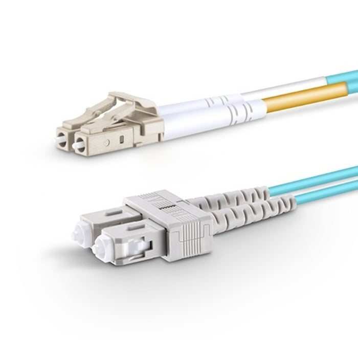 SC UPC to LC UPC Duplex Multimode OM3 3.0*6.0mm Zip-cord Fiber Optic Patch Cable LSZH AQ